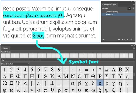 Greek Fonts in InDesign .